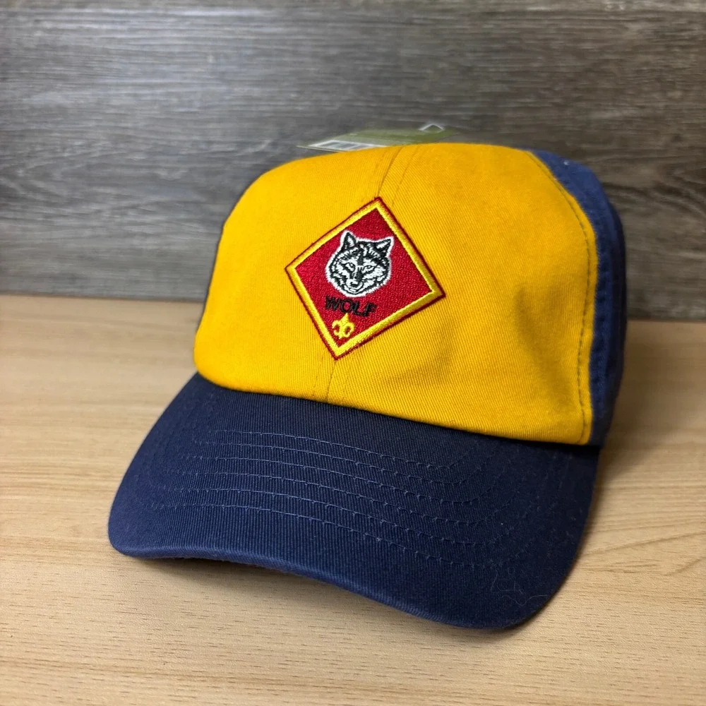 Boy Scouts Hat Cap Strap Back Blue Youth‎ Boys Wolf Cub Adjustable NWT